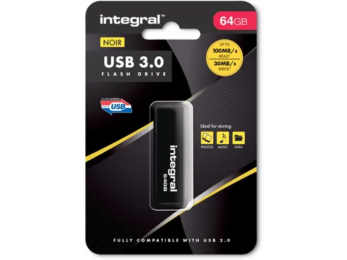 Integral Usb-Stick 3.0, 64Gb, Zwart