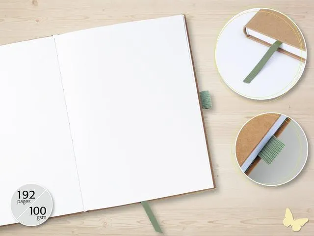 Carnet de notes Jolie A5 kraft Pure Mint blanc HC 192pag 100gr