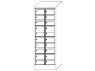 Postsorteerkast 1850x630x500mm 2x10 Vakken Ral7035 Front Ral7035 - 3
