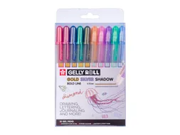 Gelschrijver Sakura Gelly Roll 0.7mm Gold & Silver Shadow 10 stuks