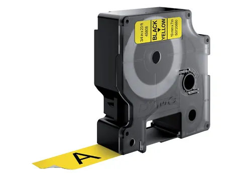 Labeltape Dymo 45808 D1 S720880 19mmx7m zwart op geel