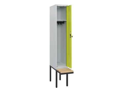 locker met bank,HxBxD 1950x300x815mm,1vak,vak B 300mm,draaigrendel