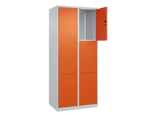 lockerkast,HxBxD 1850x800x500mm,2x3vakken,vak B 400mm,cil.-slot
