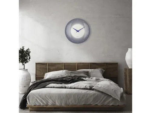 Wandklok Nextime dia 50cm bolvormig glas blauw kunststof Deep