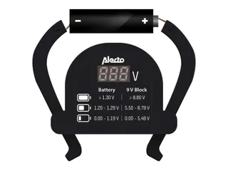 Alecto BTT2 Universele batterijtester voor AA, AAA, C, D en 9V batteri - 1