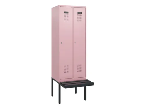 locker met bank,HxBxD 1950x600x815mm,2vak,vak B 300mm,cilinderslot