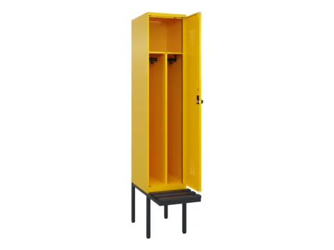 locker met bank,voor scheiding van kleding,HxBxD 2120x400x815mm,1vak