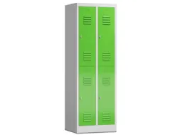 Dubbeldekse garderobekast 1800x590x500mm 2x2vak klink RAL7035 RAL6018