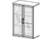 armoire à portes vitrées,HxlxP 1150x800x430mm,finition corps