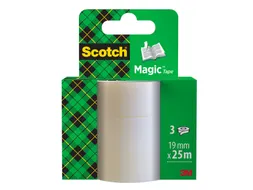 Plakband Scotch Magic 819 19mmx25m onzichtbaar 3 rollen