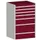 ladekast 1200x800x650mm 7laden zware lasten RAL7035 front RAL3004
