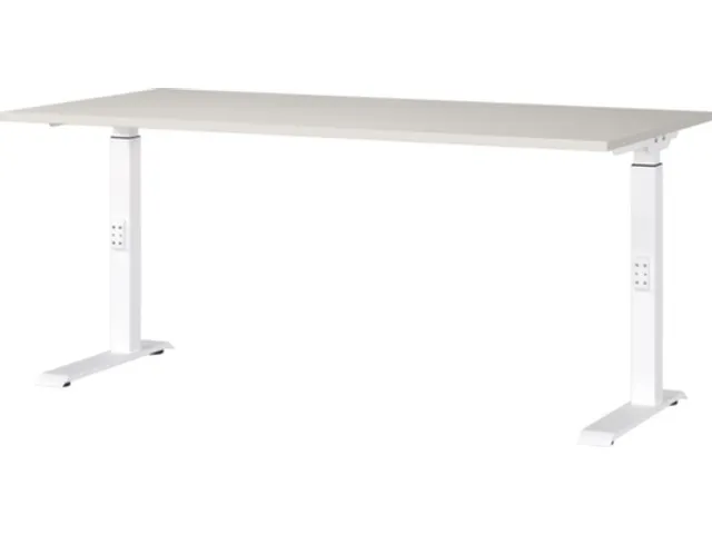In hoogte verstelbaar bureau,HxBxD 680-910x1600x800mm,blad lichtgrijs