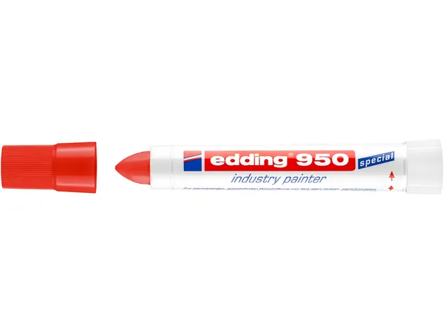 Marqueur edding 950 Spécial Industrie ogive 10mm rouge