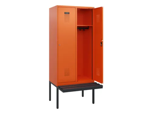 locker met bank,HxBxD 1950x800x815mm,2vak,vak B 400mm,cilinderslot