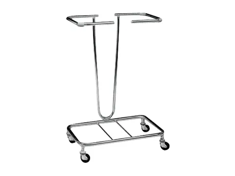 Afvalverzamelaar 1x120 Liter Afvalzak Rvs Verrijdbaar