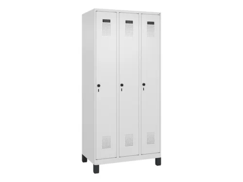 locker,HxBxD 1950x900x500mm,3vak,vak B 300mm,draaigrendel,voeten