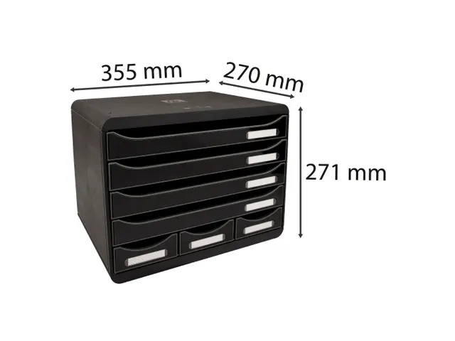 Module de classement Storebox 7 tiroirs Glossy - Noir brillant
