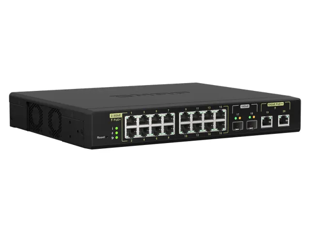 16x RJ45 2.5GbE , 2x RJ45 10GbE, 2x 10GbE SFP+, PoE, Web Managed, 100-