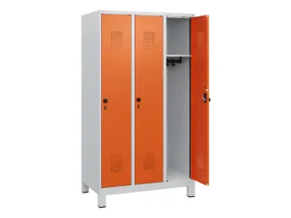 schoollocker,HxBxD 1630x900x500mm,3vak,vak B 300mm,draaigrendel,voeten - 1