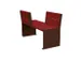 Banc opposé extérieur assise H450mm 3 lattes chêne acajou/RAL8017