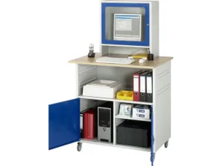 pc-kast,HxBxD 1860x1100x800mm,monitorvak,stopcontactdoos,4zwenkwielen - 2