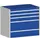 ladekast 900x1050x650mm 5laden romp RAL7035 front RAL5010
