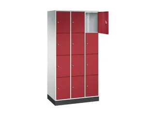 lockerkast,RAL 7035/RAL 3003,HxBxD 1950x920x500mm,3x4vakken,cil.-slot - 1