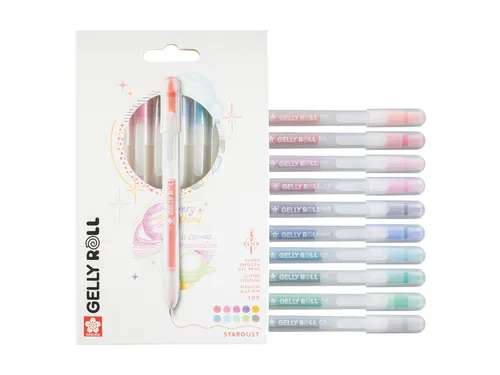 Gelschrijver Sakura Gelly Roll Stardust 08 klikfunctie assorti 10st
