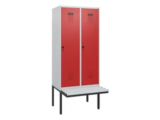 locker met bank,HxBxD 1950x800x815mm,2vak,vak B 400mm,draaigrendel - 2