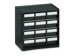 ESD-assortimentskast,HxBxD 290x310x180mm,12lade(n),laden zwart - 2