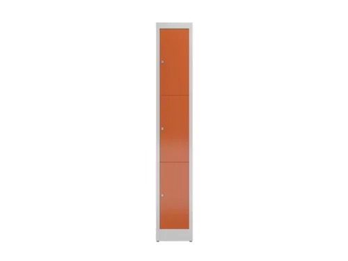 Lockerkast 1800x310x500mm 1x3 vakken cilinderslot, sokkel, RAL3000