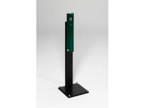 Staande Asbak 3.5 liter Hxbxd 1250x310x310mm Ral6005 Voet Zwart Staal