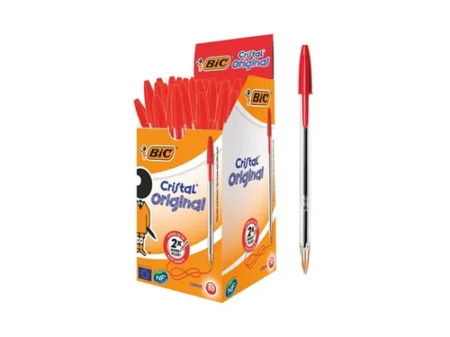 Balpen Bic Cristal medium rood