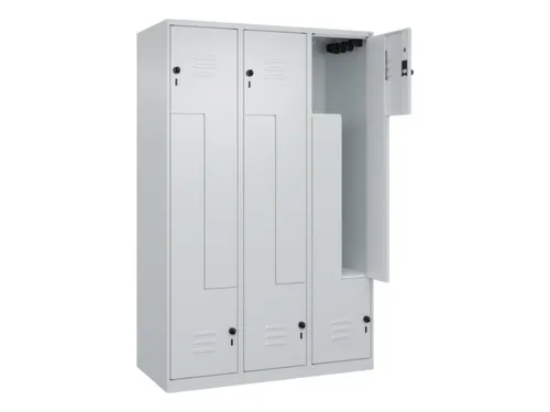 Z-garderobekast,HxBxD 1850x1200x500mm,vak B 200/400mm,draaigrendel