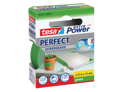 Plakband Tesa textiel 19mmx2.75m groen