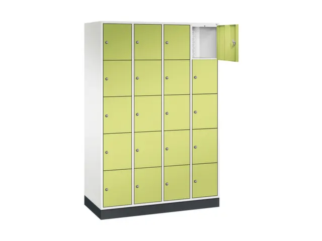 lockerkast,HxBxD 1950x1220x500mm,4x5vakken,cil.-slot,sokkel