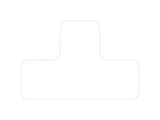 plaksymbool,T-vorm,markering HxB 100x150mm,PVC,wit - 1