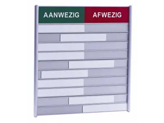 Aan- afwezigheidsbord voor 10 namen - 1