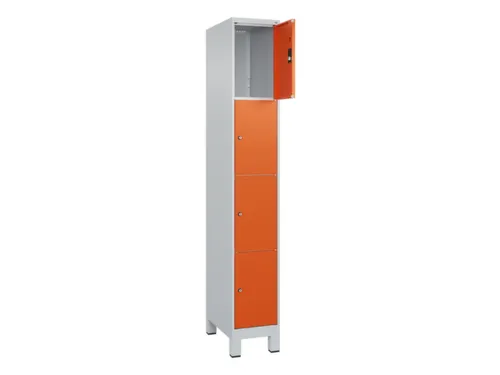 lockerkast,HxBxD 1950x300x500mm,1x4vakken,vak B 300mm,cil.-slot,voeten