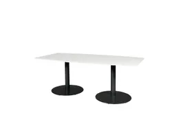Linesto Vergadertafel Vaste Hoogte 200x100 Ton Wit 25mm Zwart