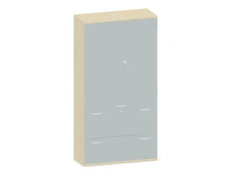 Kantoorkast 1920x1000x430mm Decor Romp Esdoorn Decor Front Lichtgrijs