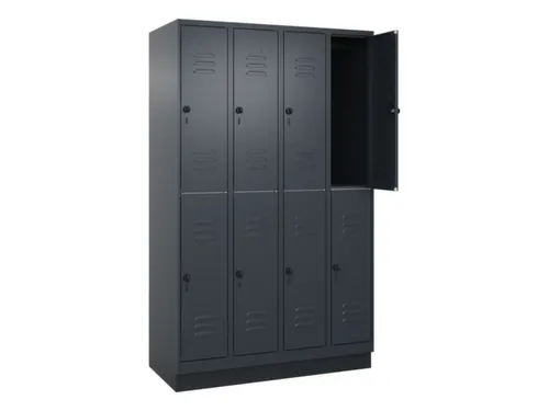 dubbeldekse locker,HxBxD 1950x1200x500mm,4x2vak.,vak B 300mm
