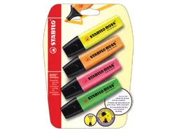 Markeerstift STABILO BOSS Original 70/4 assorti blister à 4 stuks