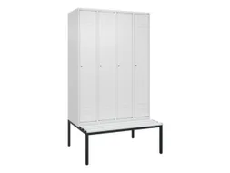 locker met bank,HxBxD 2120x1200x815mm,4vak,vak B 300mm,cil.-slot