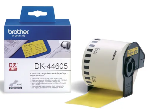 Etiket Brother DK-44605 62mm thermisch 30-meter geel papier