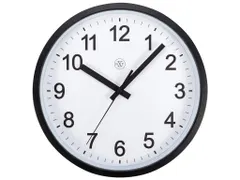 Wandklok nXt Robust dia 25,5cm zwart/wit kunststof