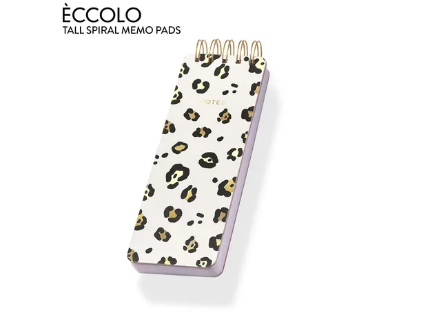 Bloc-notes Èccolo spirale Black Leopard ligne env.8x23cm 100g 150 pag