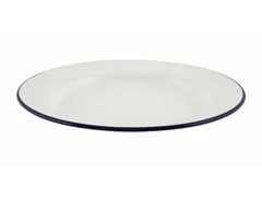 Emaille bord met blauwe rand 20cm 12 stuks