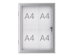 Buiten- binnenvitrine wand MAULexcite whiteboard 4xA4 met slot