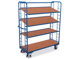Bijzetwagen 250kg 1320x537mm 4 Etages Incl. Bodemplaat Hout